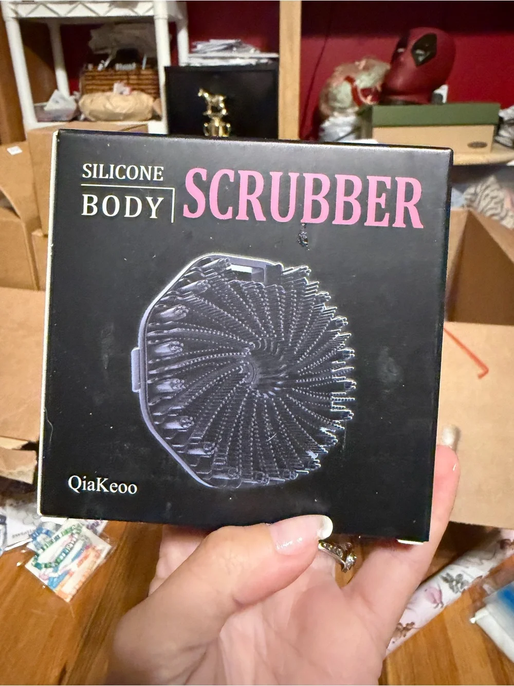 Silicone Body Scrubber - Red Exfoliating Brush